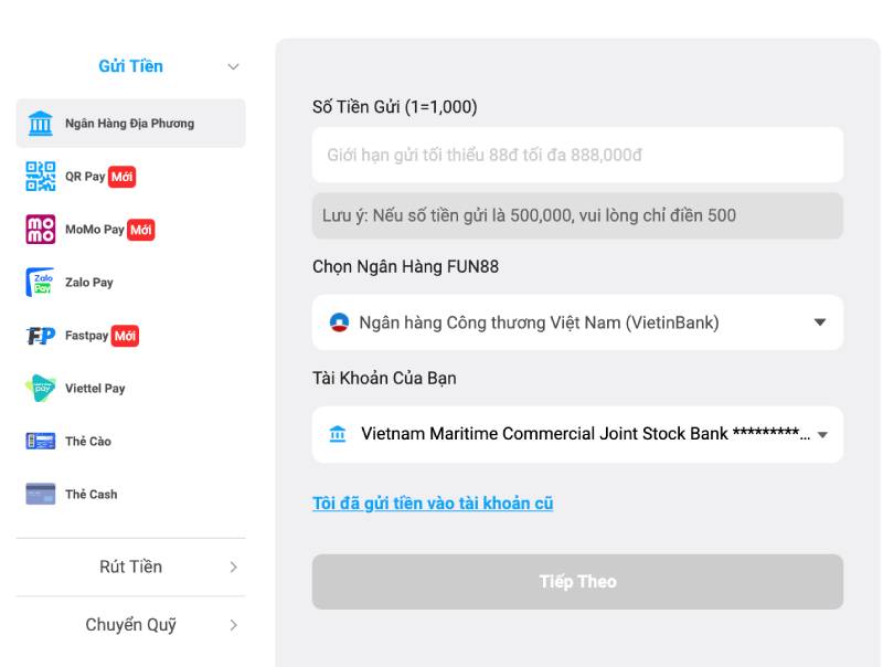 FUN88 Foundations – Link Vào Fun 88 – Fun88 App【2025】✔️ Mobile 14 Bước 3: Chọn Phương Thức Nạp Tiền Phù Hợp